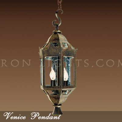 Iron pendant outdoor Spanish hacienda