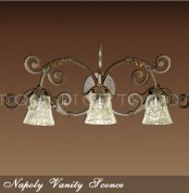Vanity wall sconce showcase in aged metal