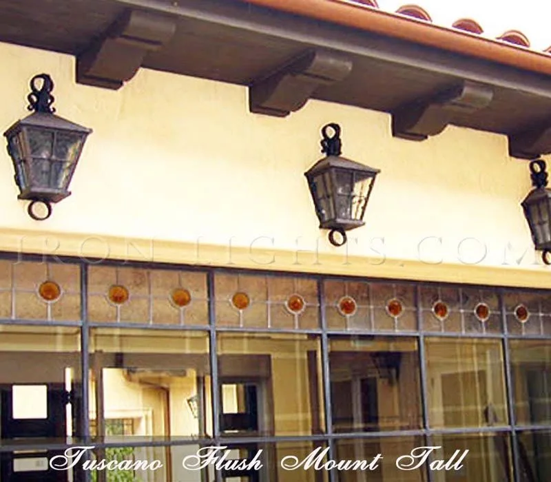 flush_mount_light_fixtures_tuscano_tall Mediterranean outdoor flush light