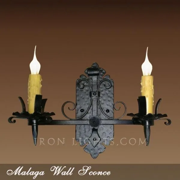 Spanish hacienda iron wall sconce