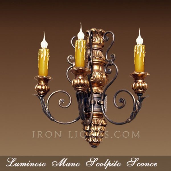 Wood and Iron Wall sconce