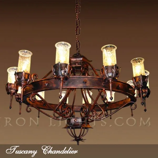 Black iron chandeliers