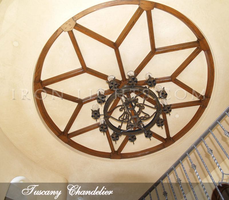 Wrought iron chandeliers