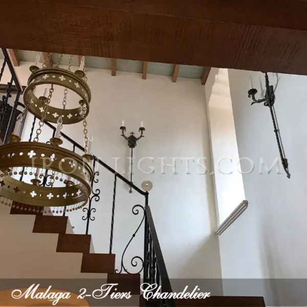 Hacienda wrought iron chandelier Malaga