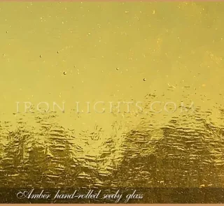 Amber hand-rolled seedy glass