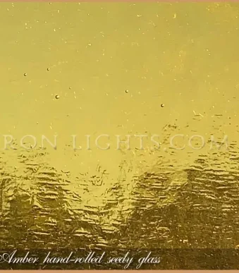 Amber hand-rolled seedy glass