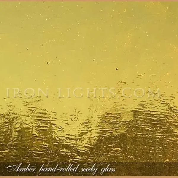 Amber hand-rolled seedy glass